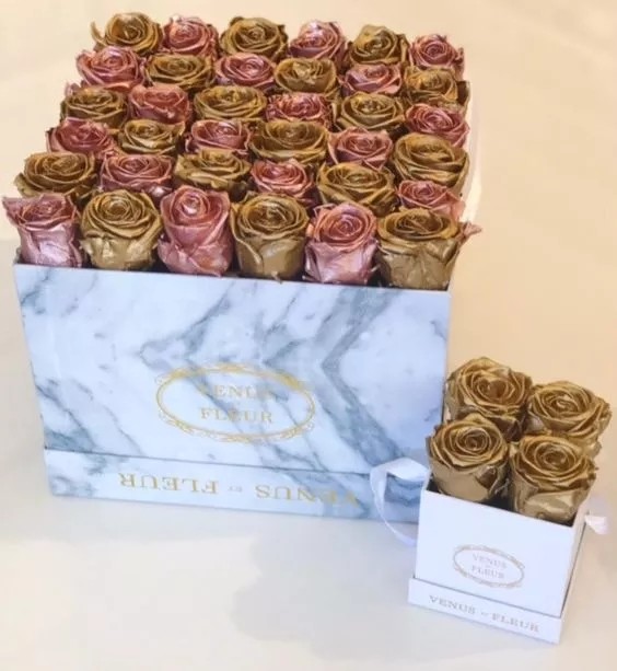 Popluare flower box offset printing logo preserved rose paper box