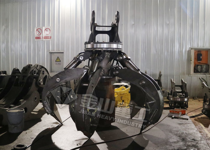 Non Rotating Orange Peel Grapple , EC210 EC240 Excavator Grab Attachment Long Life