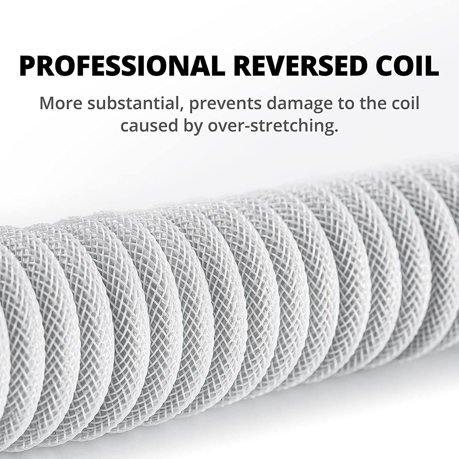 Coiled Nylon USB C To USB A Cable For Gaming Mechanical Keyboard