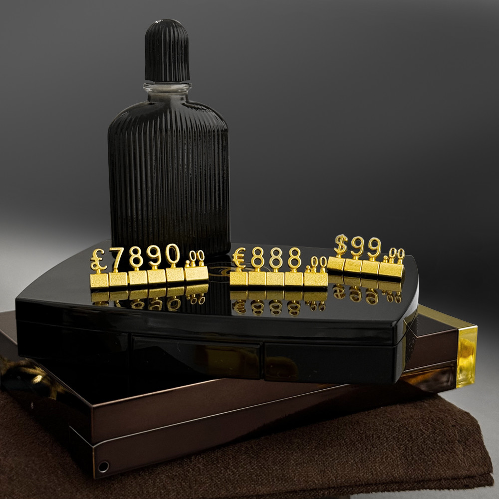 3D Metal Luxury Jewelry Price Cubes Retail Price Display Tags