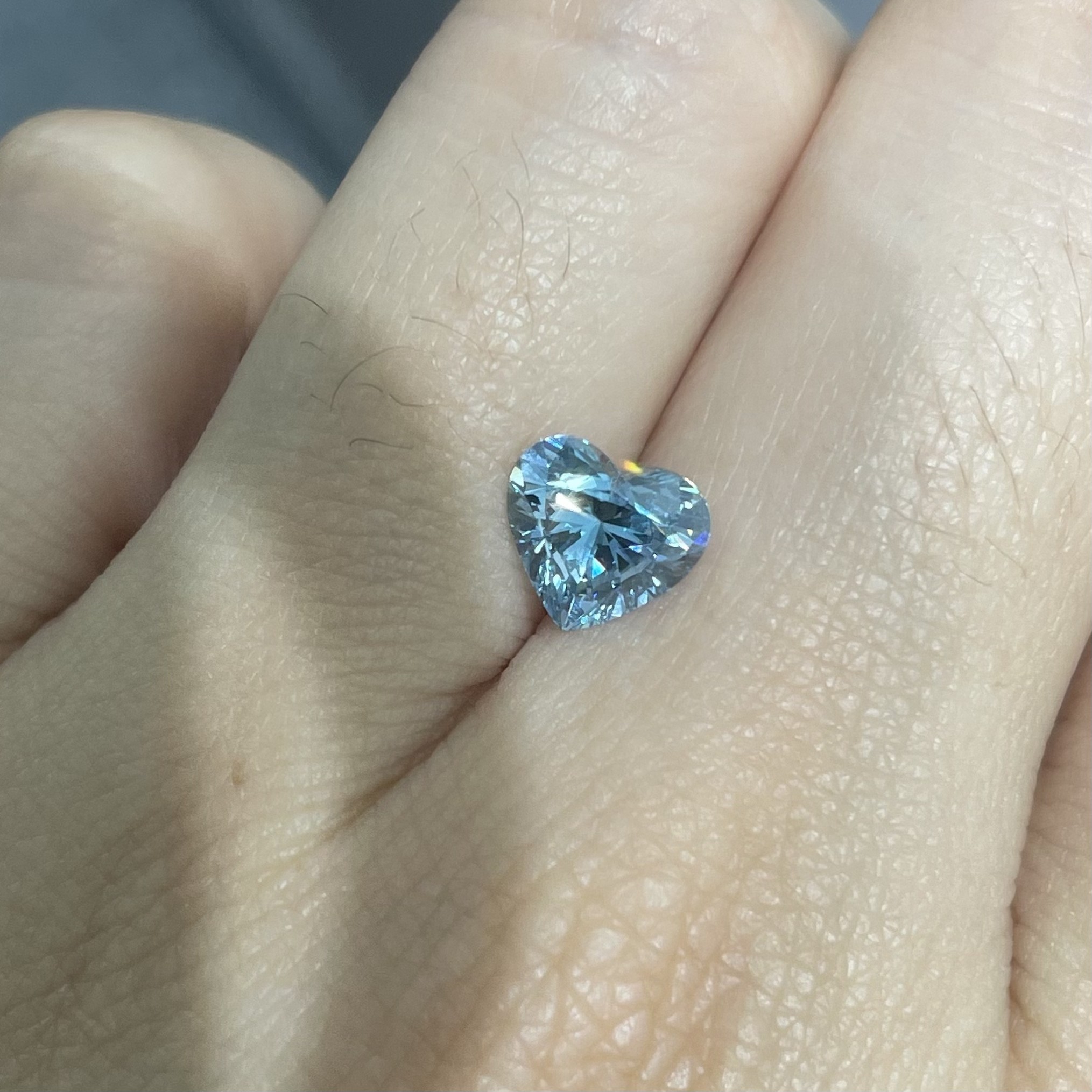 IGI Certified Fancy Intense Blue CVD Heart Shape Synthetic Diamond 100% Diamond 2ct