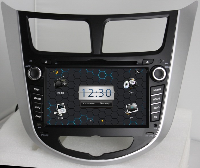 Automobiles gps systems for Hyundai Verna /Accent /Solaris with bluetooth TV OCB-7025