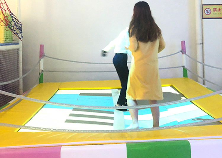 Dynamic Trampoline Interactive Projector Games with Camera Computer Integrated Host