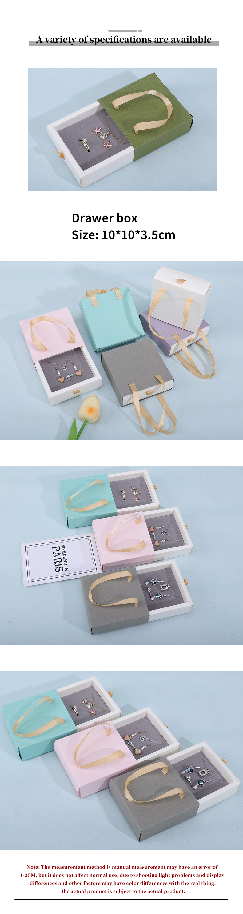 Discreet Cardboard Paper Jewelry Gift Packaging Box With Tote Bag For Storage