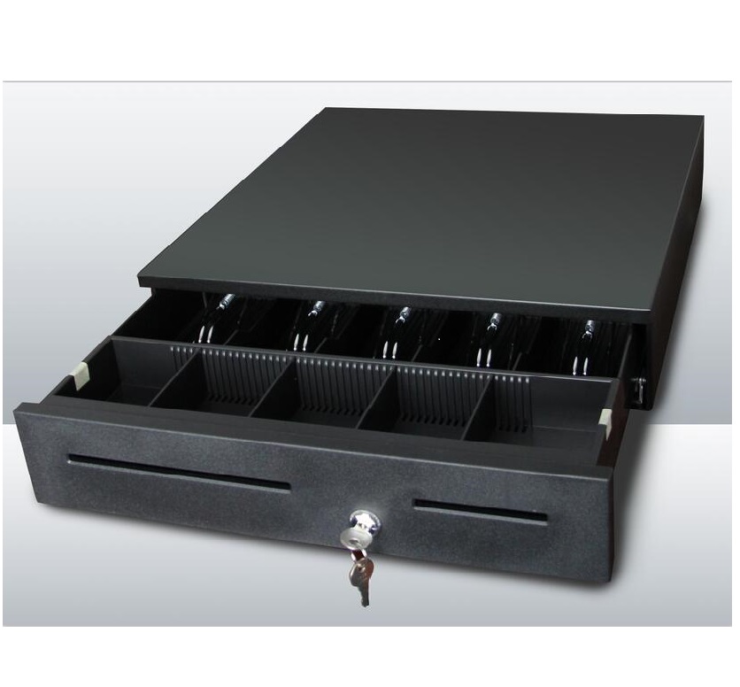 POS System Cash Drawer with Check Entry Support Supermarket Money Lock Box Small Size