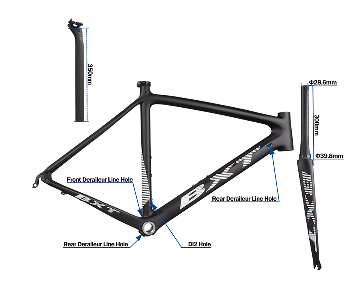 Aero Shaping Carbon Road Bike Frame Racing Bike Frameset V Brake