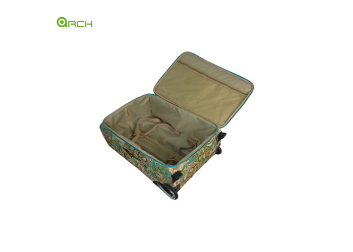 Printing Polyester Soft Sided Luggage with Aluminum Trolley System and Two Front Pockets