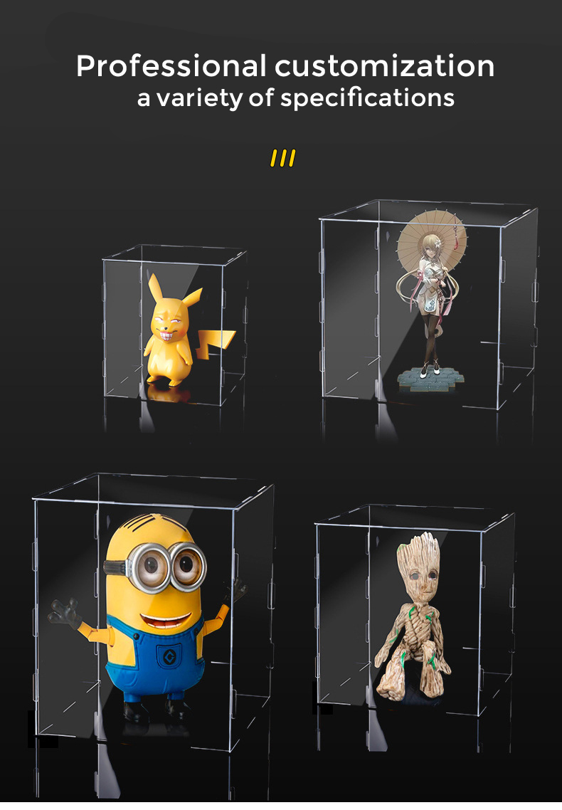Durable Dust Free Acrylic Collapsible Storage Box Car Models Toy Figure Display Case