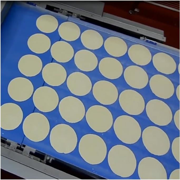 9000pcs/H Antibacterial Pizza Base Production Line Raw SS304 Frozen Pizza Machine