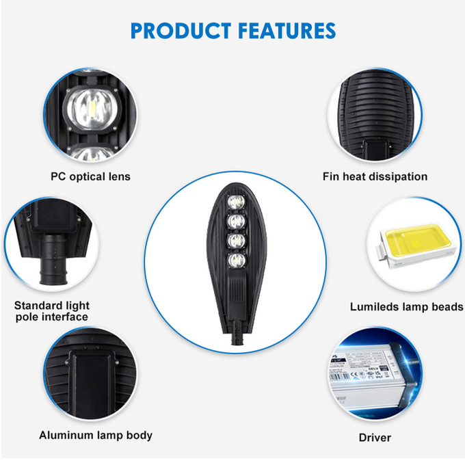 3000K To 6500K Outdoor High Power Street Light Energy Efficiency