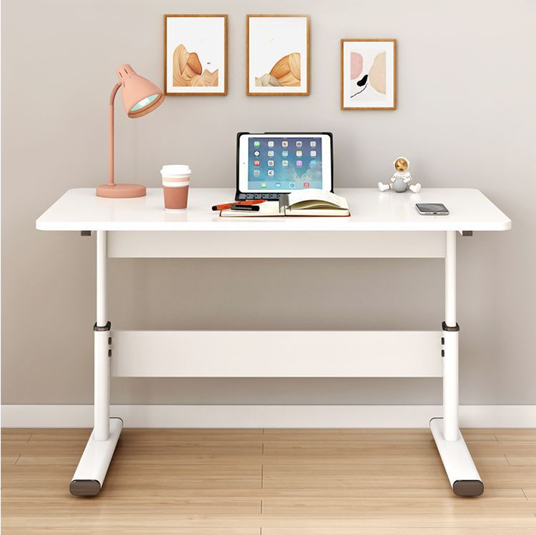 Manual Height Adjustable Office Furniture Black White Wooden Standing Desk for Workshop