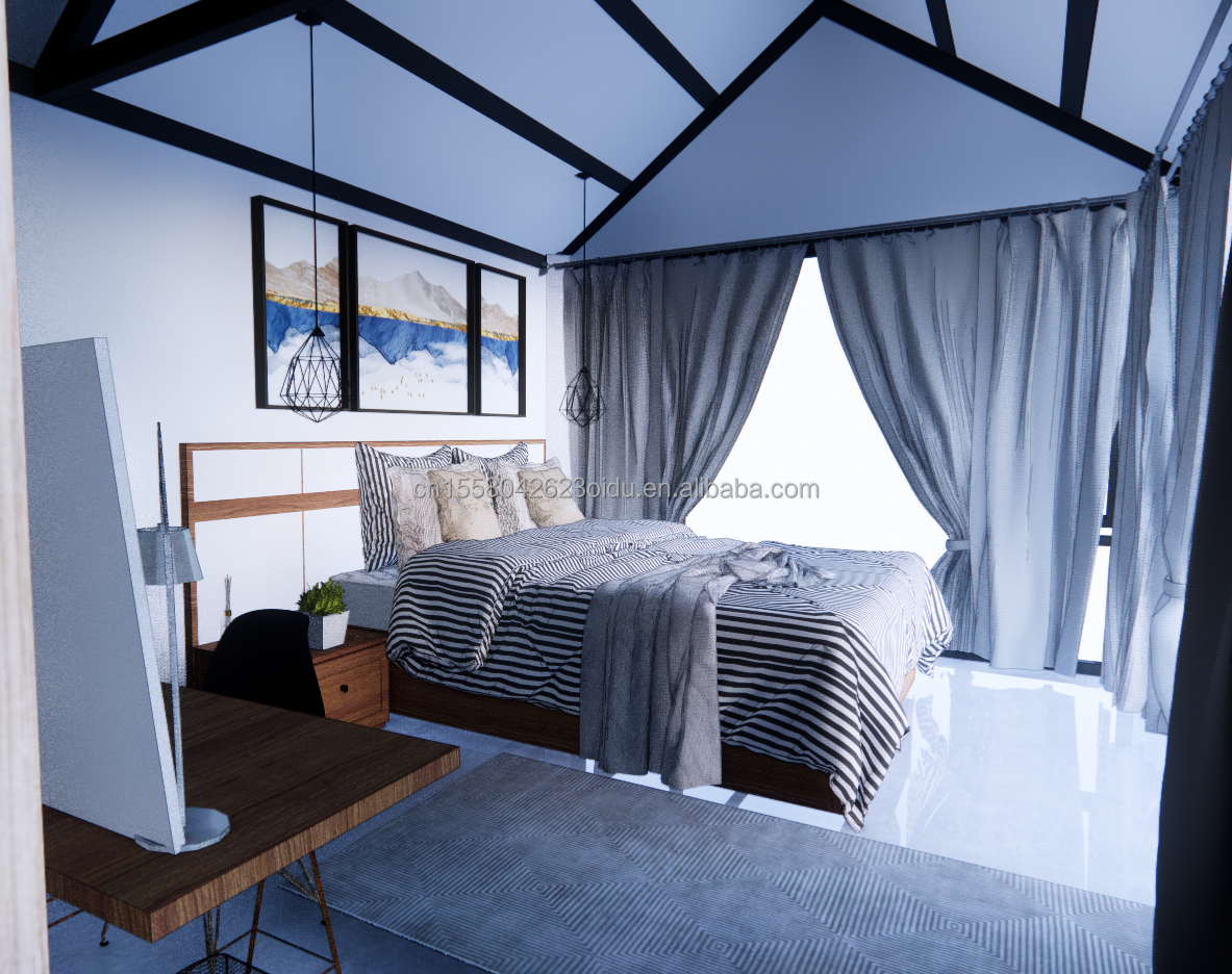 Experience the Ultimate Comfort in a 2-Bedroom Wooden House Hotel with Wall 50/75/100mm Wave Sandwich Panel
