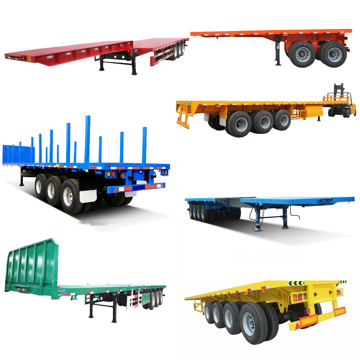 40ft Container Platform Flatbed Semi-Trailer with Front Wall in Heavy Duty Design