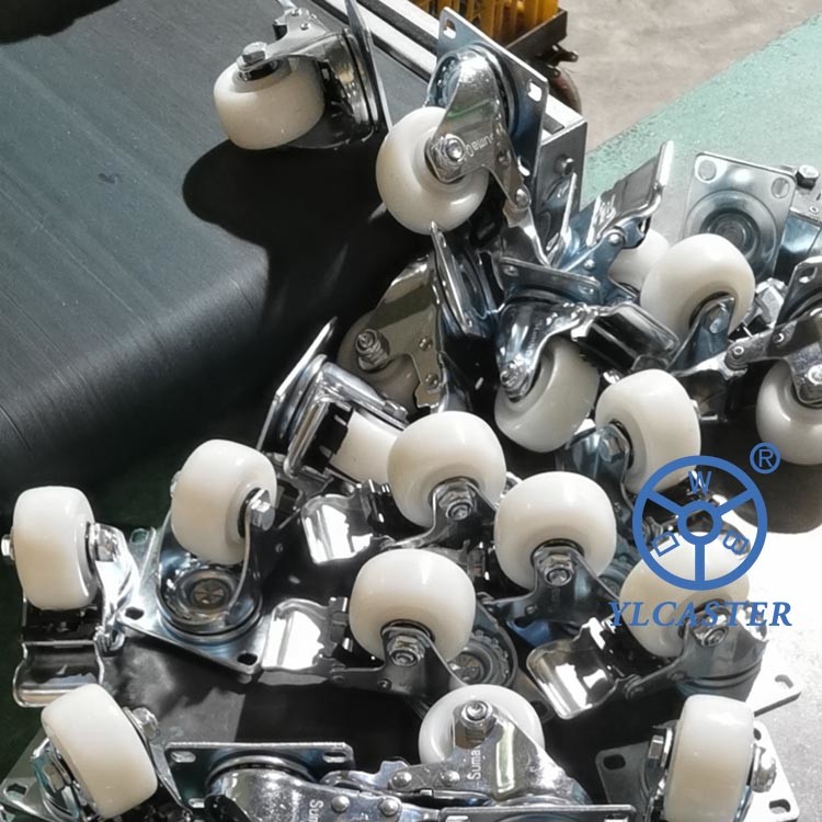 2 Inch High Capacity Swivel Plastic Casters Light Duty White Wheels