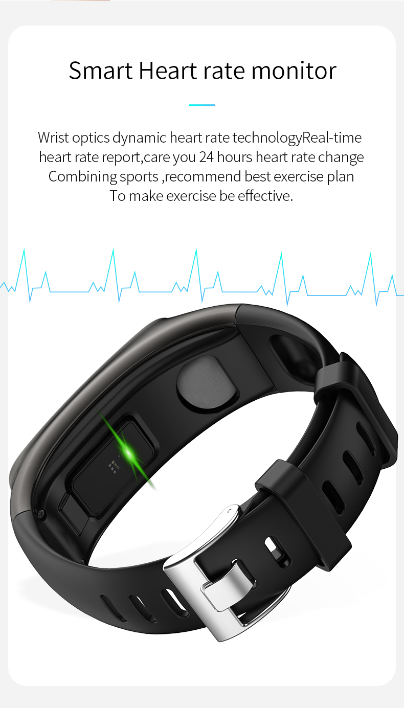 Smart 2 In 1 BT ECG Smart Watch IP67 Heart Rate Monitor Wristband