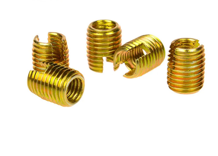 Yellow Plating Carbon steel Wire Thread Insert with slotted Customized Anodizing finishing