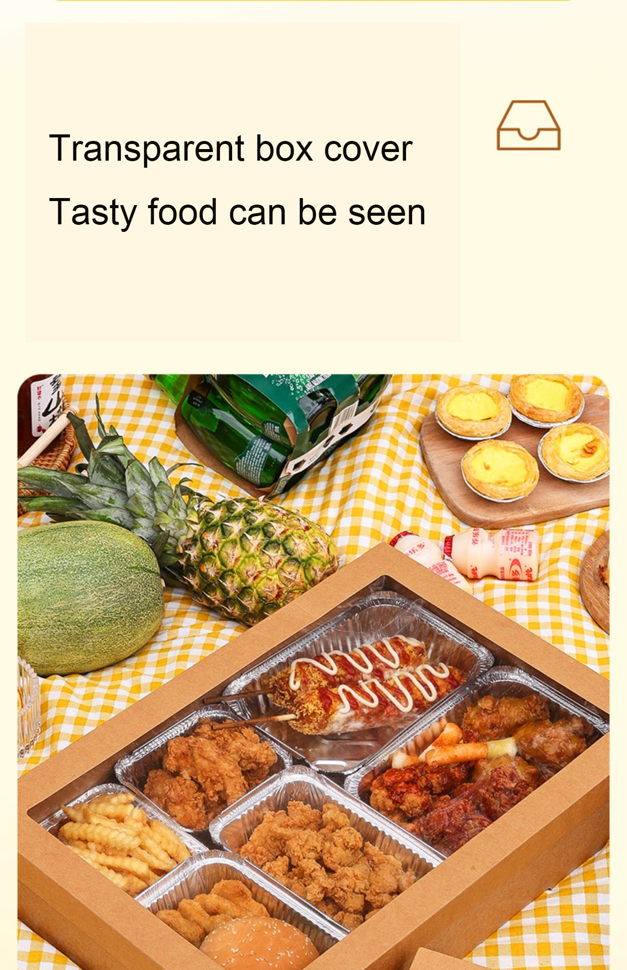Customized Take Away Fast Food Package 25*36*8cm for Chemical Pulp and Custom Printing