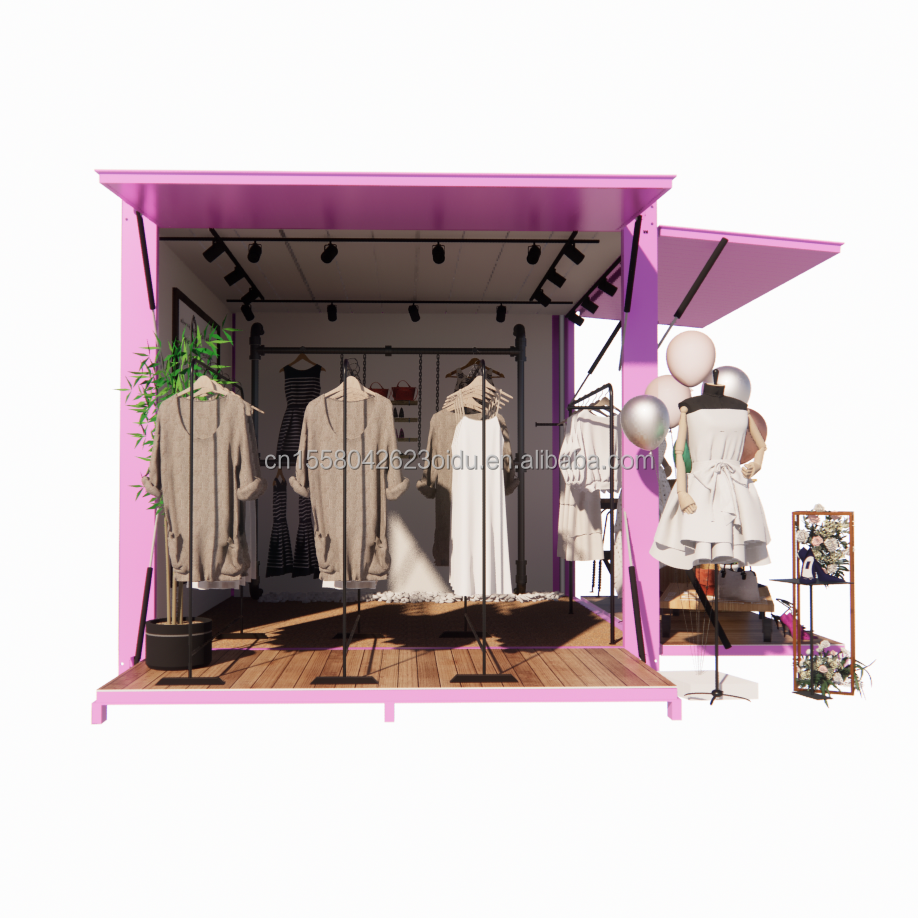 Hotel Promotion 10ft Pop-up Container Clothing Store with Steel Frame and Galvanized Steel Bending