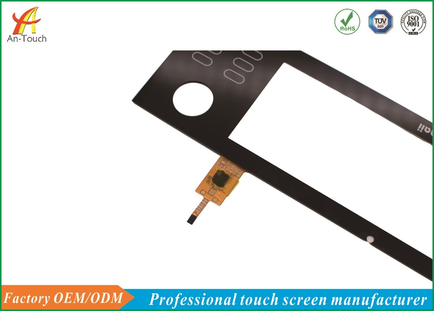Customized 5 Point Touch Screen 8 Inch Panel High Hardness 12 Months Warranty