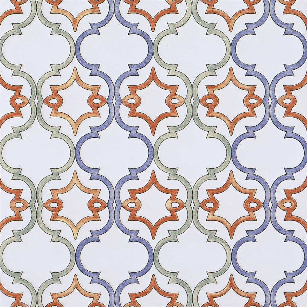 Non-Slip white 200x200mm Floral Floor And Wall Ceramic Rustic Tiles For Living Room And Restaurant