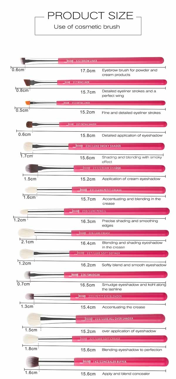 Metal Ferrule 14.2cm 17.5cm Pro Makeup Brushes Set for sensitive skin