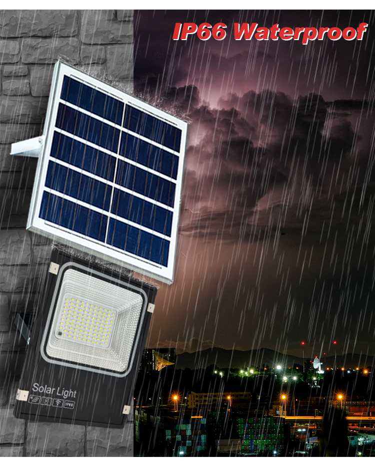IP66 Motion Sensor Solar Flood Light 50 Watt 100w 200w Bright Solar Security Light