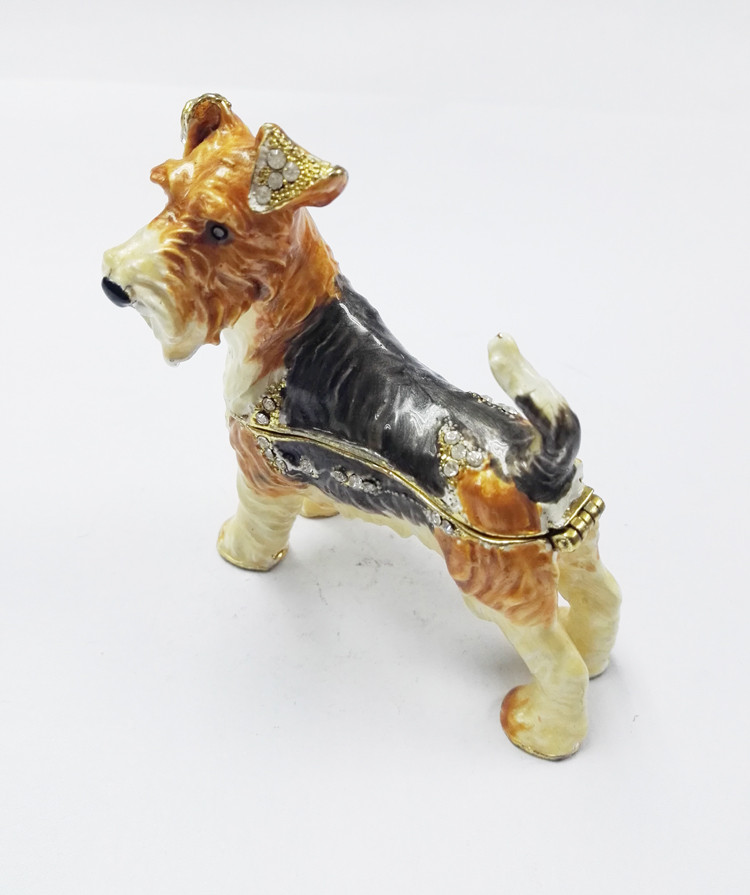 wholesales metal dog shaped cheap antique jewelry box for promotional gift
