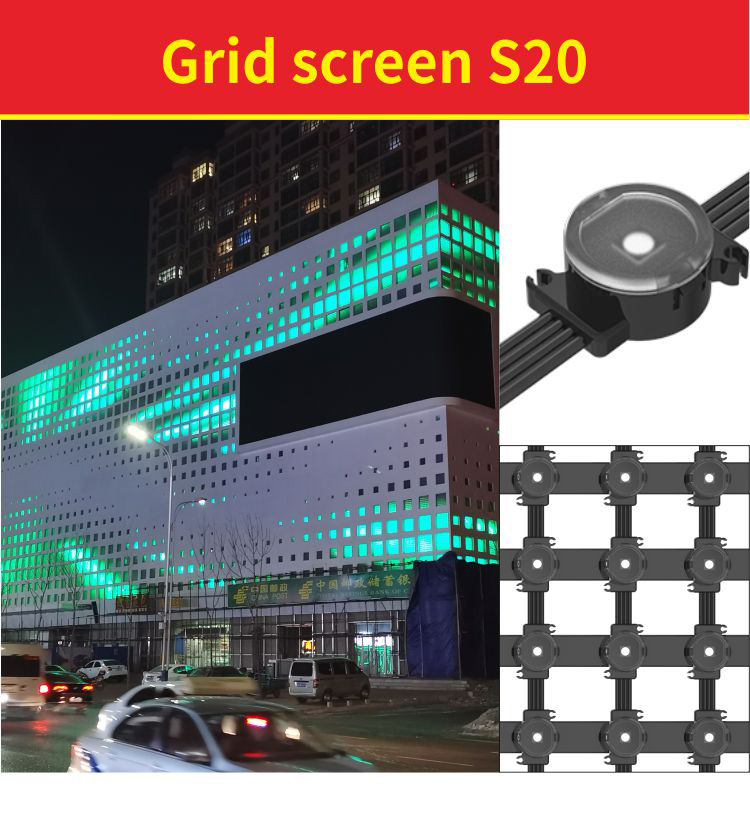 Transparent LED Mesh Screen P100 P80 P50 P40 For Facade Lighting S20 MESH
