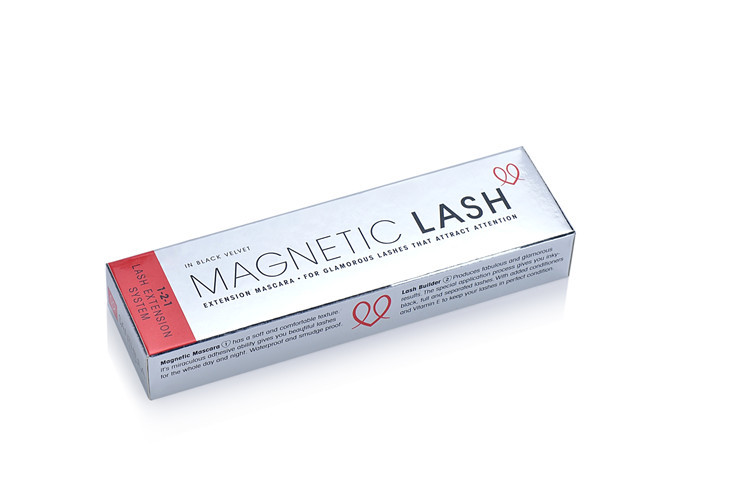 Magnetic Cosmetic Packaging Boxes Vanishing Lash Silver Card Box Printing