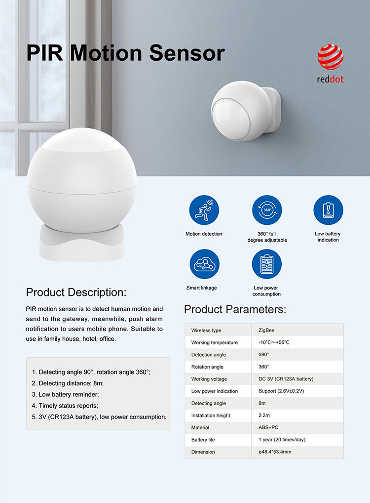 Tuya Wifi Wireless Infrared Pir Human Body Motion Detector Sensor Real-time App Push Alarm For Smart Home Security Alarm