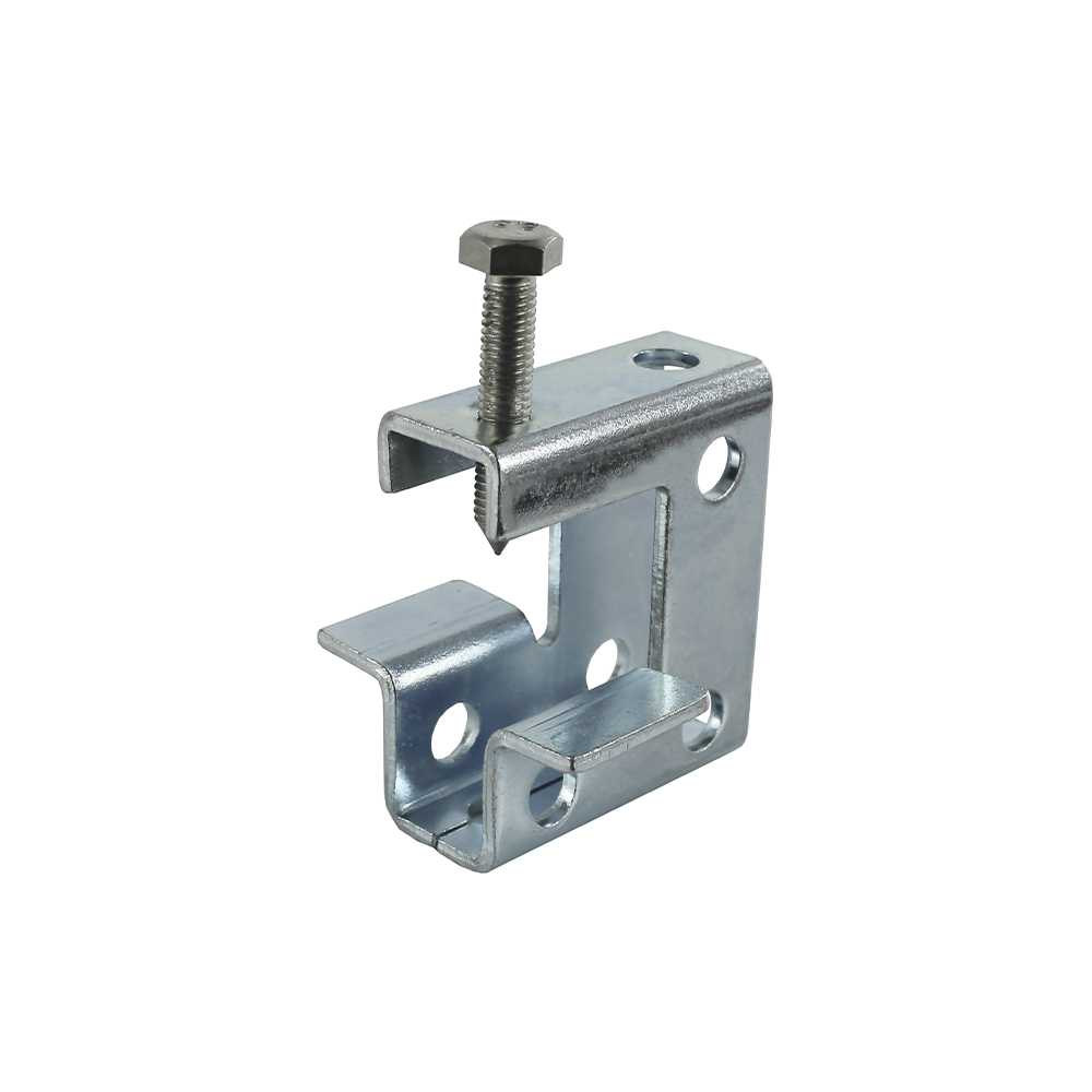 Square Zinc Beam Clamp Blue White Stamping Parts U Form Bolt Steel Strut