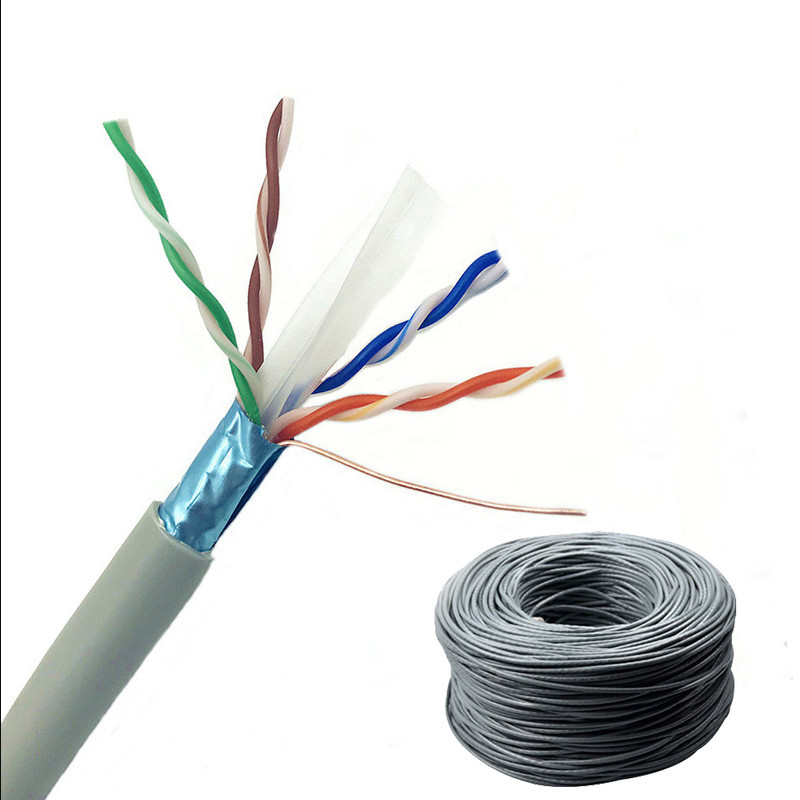 Indoor 4P Twisted Pair 0.57mm Cat6 LAN Cable , Blue Cat6 Cable