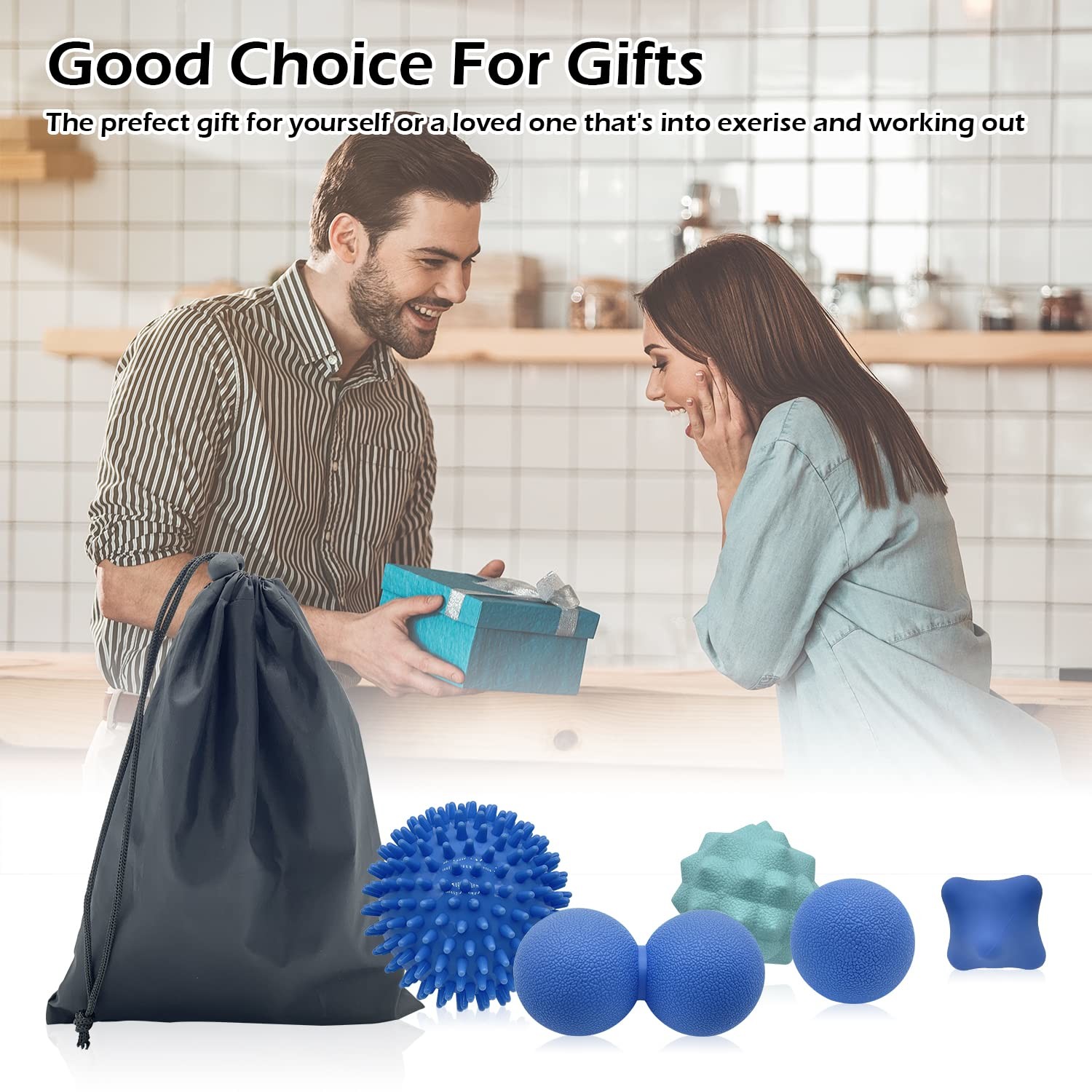 Silicone Peanut Lacrosse Ball Trigger Point Massage Ball Set For Myofascial / Deep Tissue