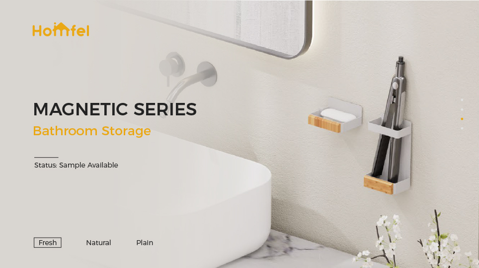 Wall Mounted Bathroom Rack Hook for Multifunction Household Magnetic Attraction Shower