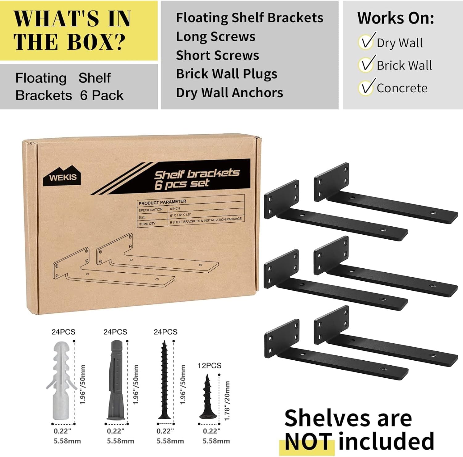 Black Powder Coated Shelf Stand Heavy Duty Floating Shelf Bracket for Kitchen Shelf
