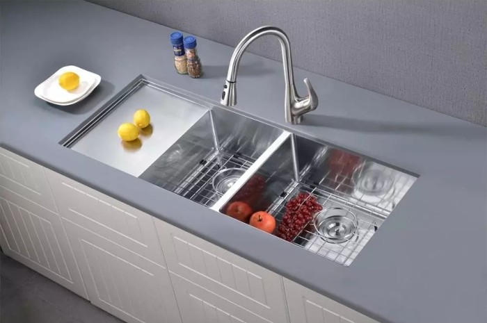 42' Undermount Drainboard Kitchen Sink Single Bowl 105x45