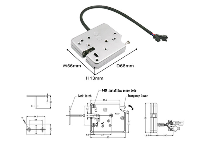 12V Electromagnetic Cabinet Door Lock , 28W Stainless Steel Cabinet Locks