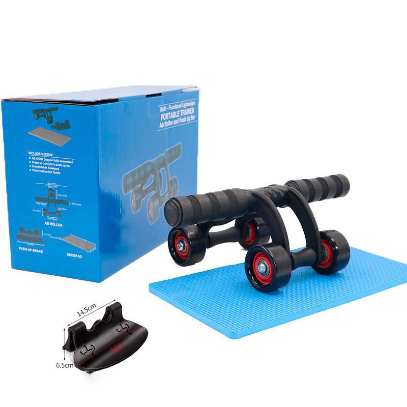 Gym Fitness Ab Wheel Roller Abdominal Muscle Trainer Rebound 32.5x13.7x22.5Cm