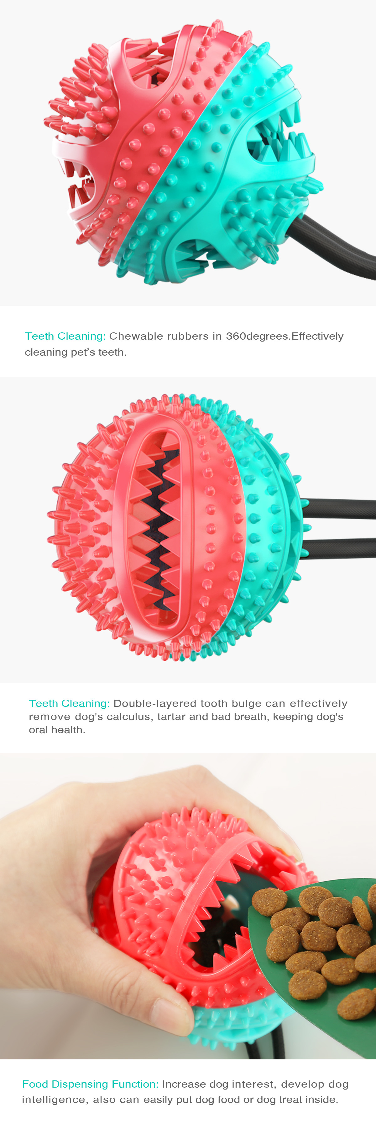 TPR OEM Dog Tug Of War Toy Suction Cup