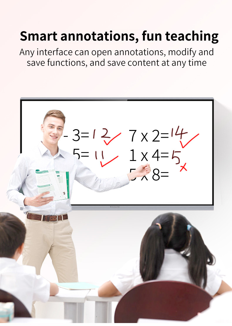 65 '' Big Indoor Education Interactive Whiteboard Touch Advertising LED Display