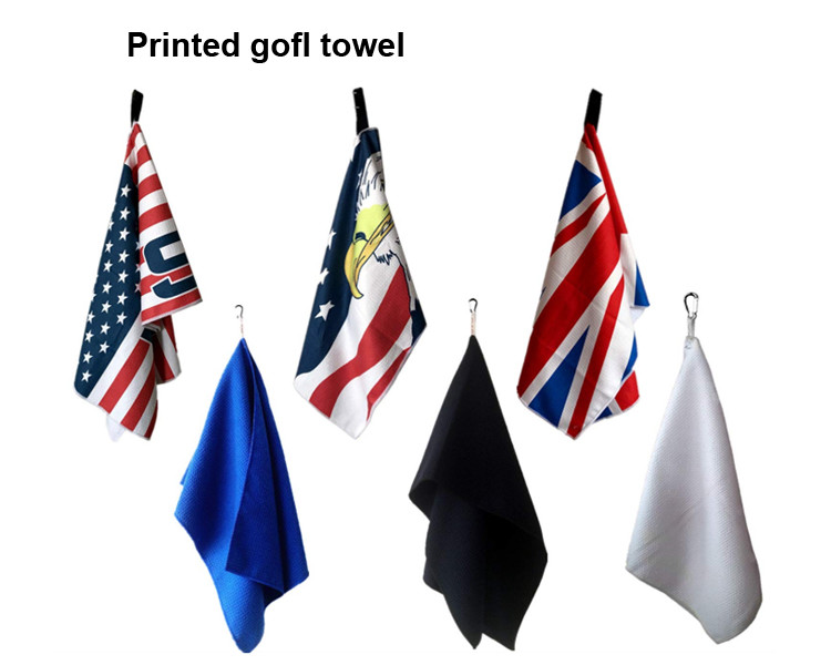 Soft Microfiber Ployester Golf Towel Digital Printed With Custom Logo Waffle Towel