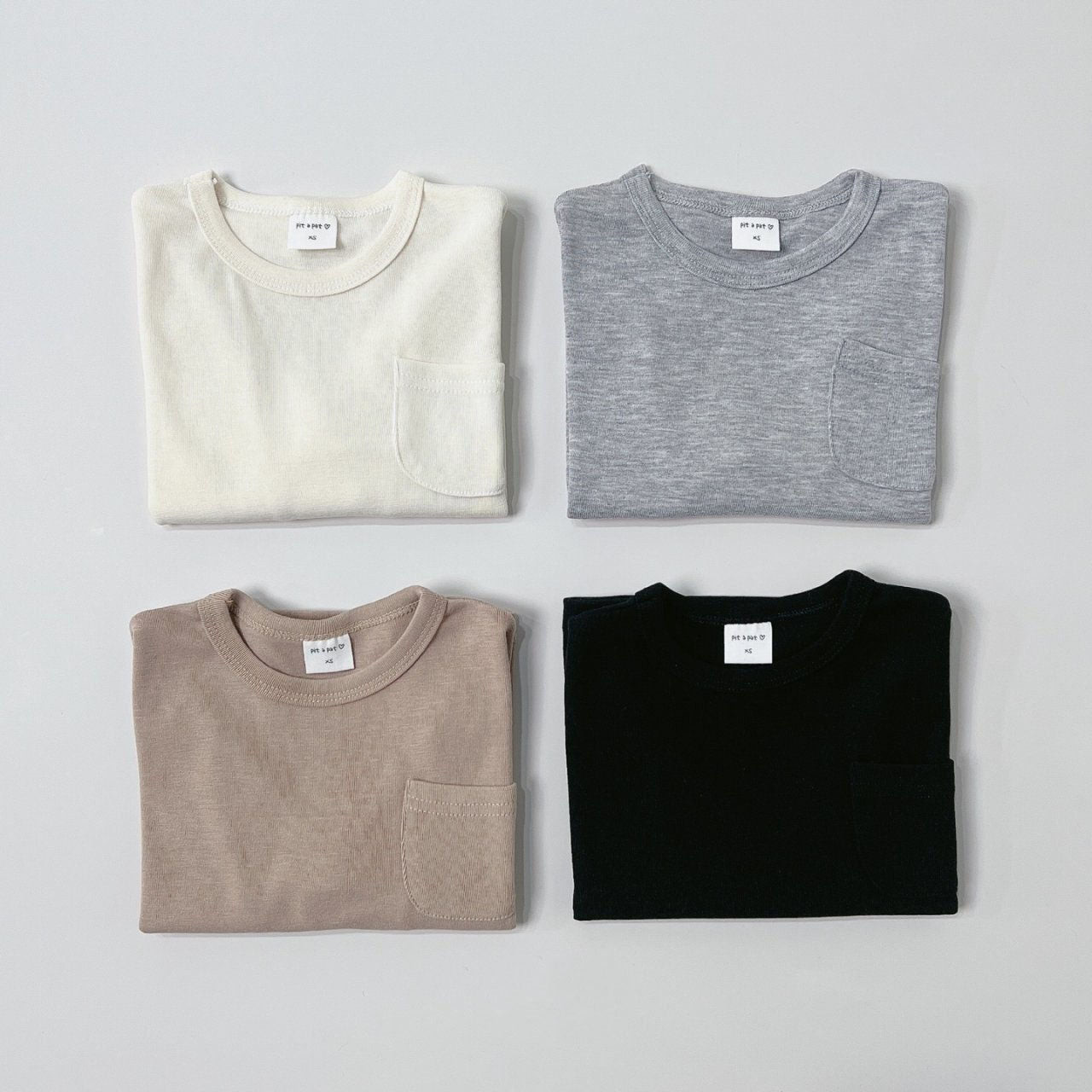 190gsm Kids Basic Pocket Long Tee 4 Colors Regular Fit Style 100% Cotton