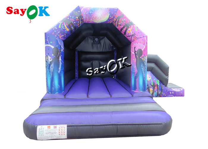 15x18ft Inflatable Disco Dome Bounce House With Slide Digital Printed