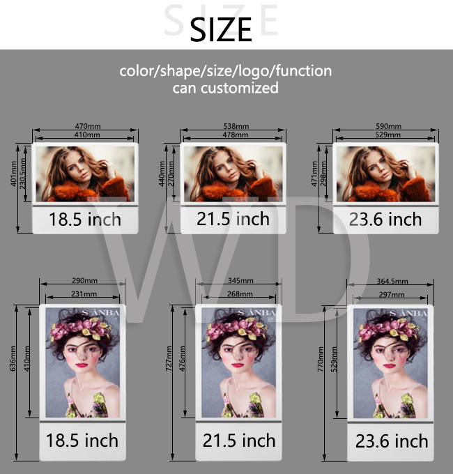 Small 23.6" 178 Degree Wall Mounted Digital Signage Elevator Advertising Screens