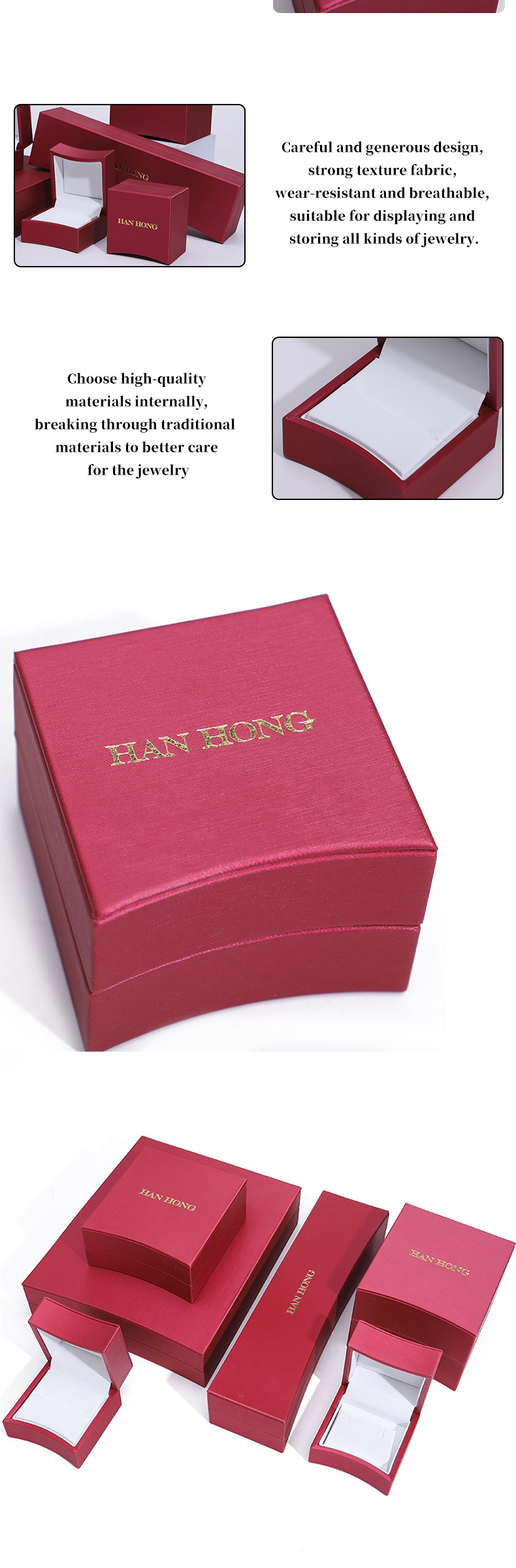 Eye-Catching Arc-Shaped PU Leather Jewelry Storage Organizer Luxury Box Package