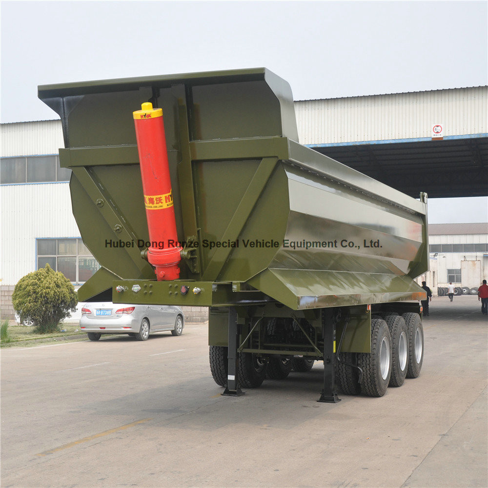 2 axles 3 Axles Hydraulic Rear Dump Semi Trailer 30 ton 60 ton U shape