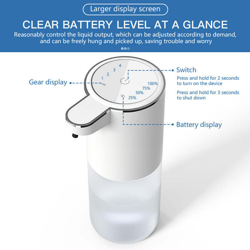 IPX5 4 Speed Adjustment Waterproof Automatic Soap Dispenser With 5-10cm Sensing Distance