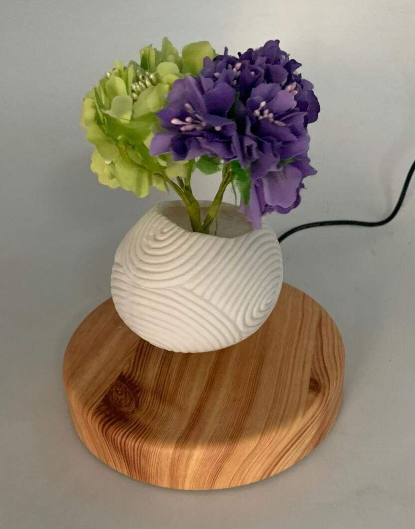 NEW hot sale round base magnetic leivtation bottom floating air bonsai plant tree flower pot PA-0736