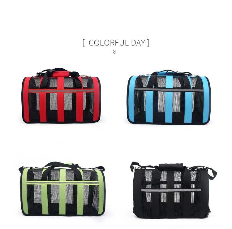 Dog And Cat Portable Handbag With Breathable Mesh On Four Sides Foldable Pet Cage