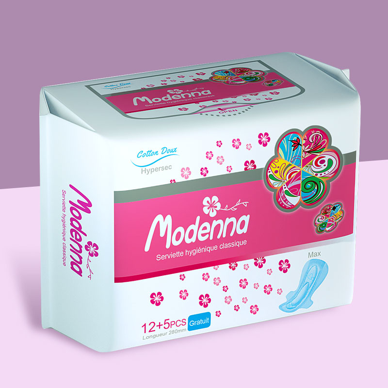 Super Absorbent Disposable Sanitary Napkin Cotton Non Woven Layer Style For Women